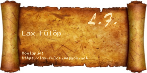 Lax Fülöp névjegykártya